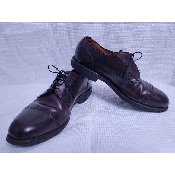 Allen Edmonds Clifton Leather Lace Up Burgundy Oxford Dress Shoes Mens size 9 B - Picture 2 of 11